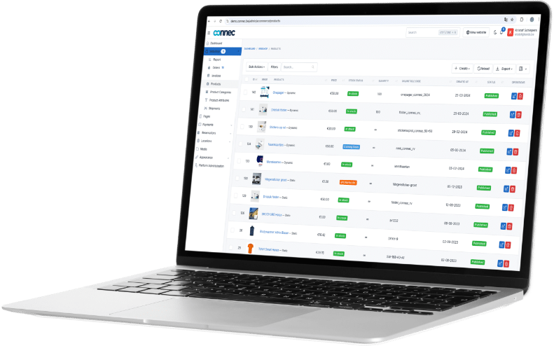 Laptop with connec software